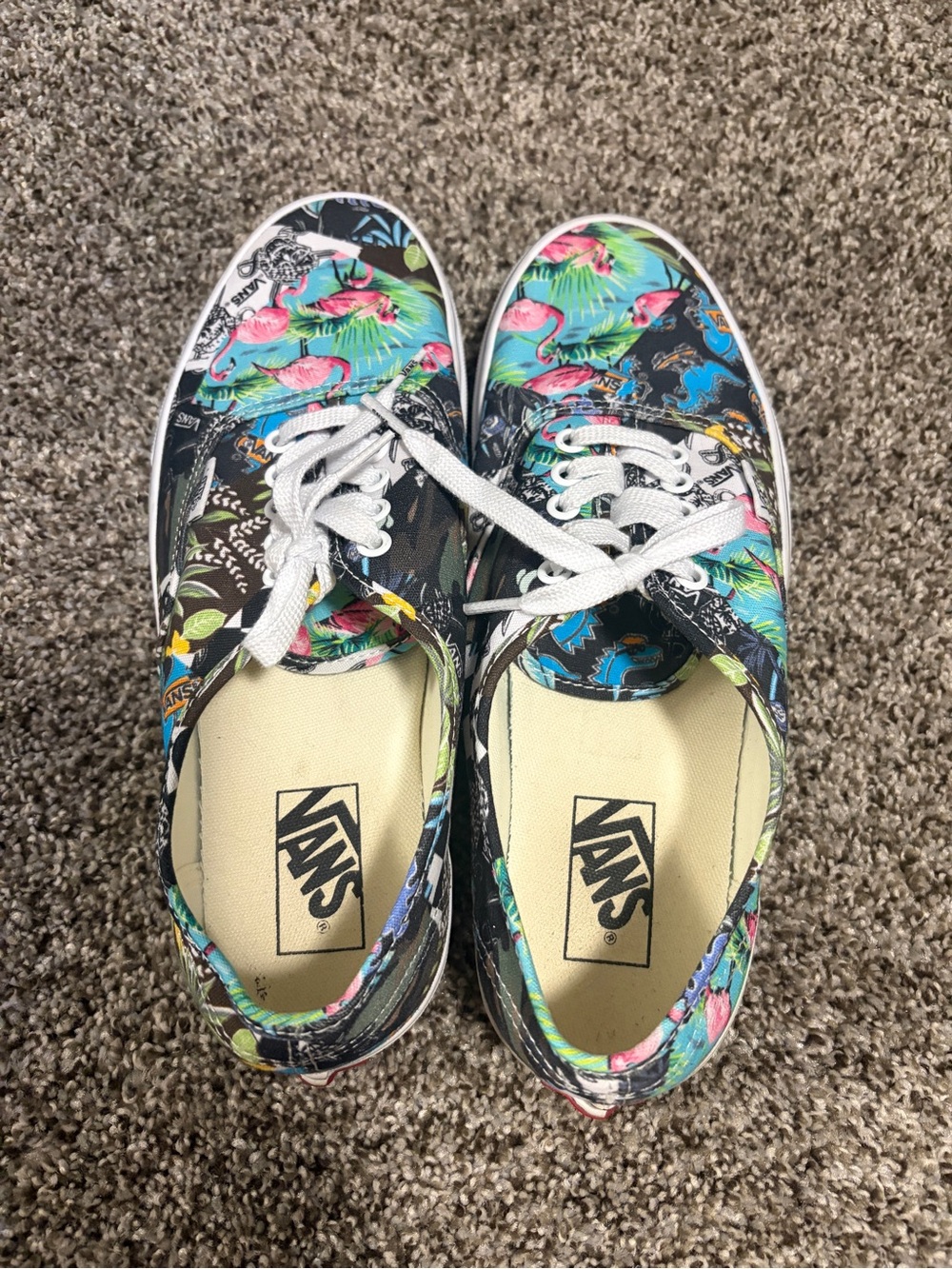 Vans Women's Flamingo Tropical Print Canvas Sneakers - Black/Pink/Blue